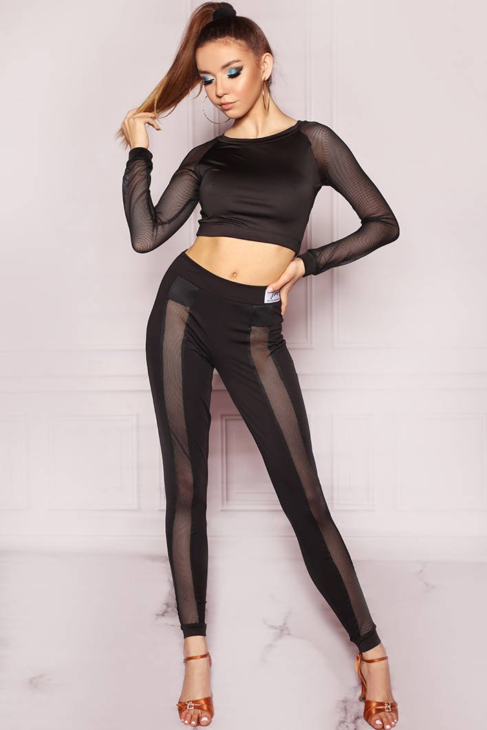 Ulrica Mesh crop leggings, black leggings.