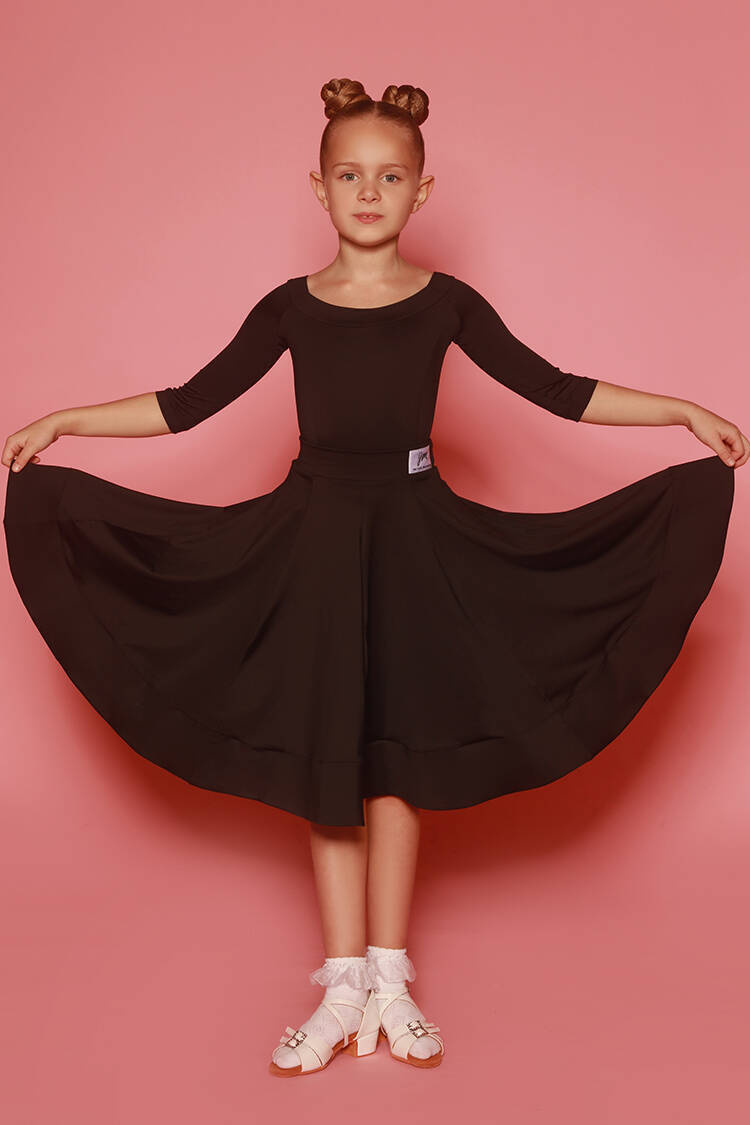 Spódnica do tańca, pierwszy krok dla dziewczynki do tańca towarzyskiego, czarna, strój do tańca Oliwia