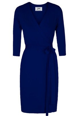 Dina Viscose Jersey  midi Wrap Dress. Cornflower color.