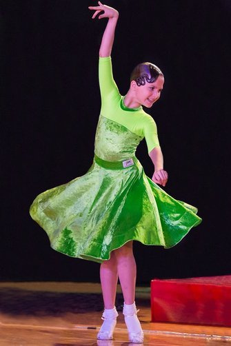 Sukienka turniejowa pierwszy krok do tańca dla dziewczynki, świeża zieleń, strój do tańca Nila