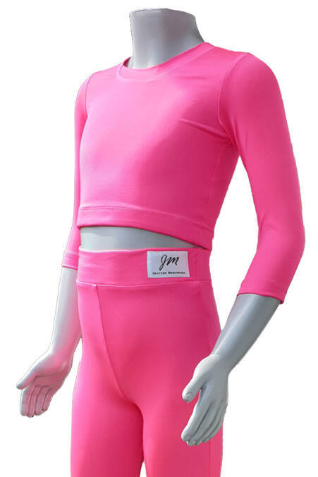 Top do tańca i gimnastyki, podstawowa bluzka do tańca, neo róż, strój do tańca Viki