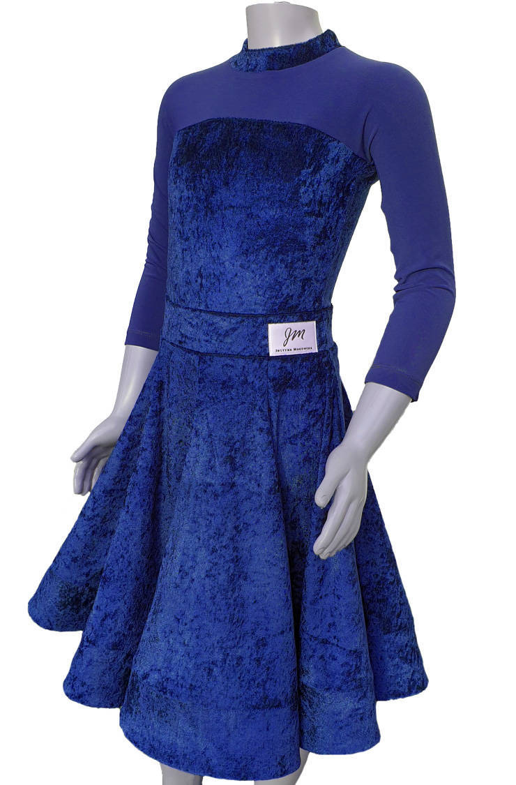 Sukienka turniejowa pierwszy krok do tańca dla dziewczynki, kobalt, strój do tańca Nila