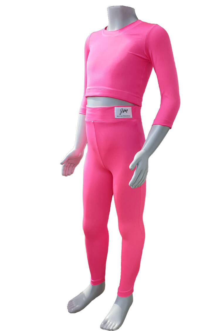 Spodnie do tańca i gimnastyki, łaciny, legginsy, neo róż, strój   do tańca Paige Kids.